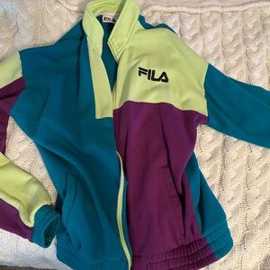 filas color block zip up jacket M
